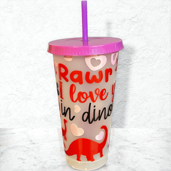 24 ounce glitter dino cold cup