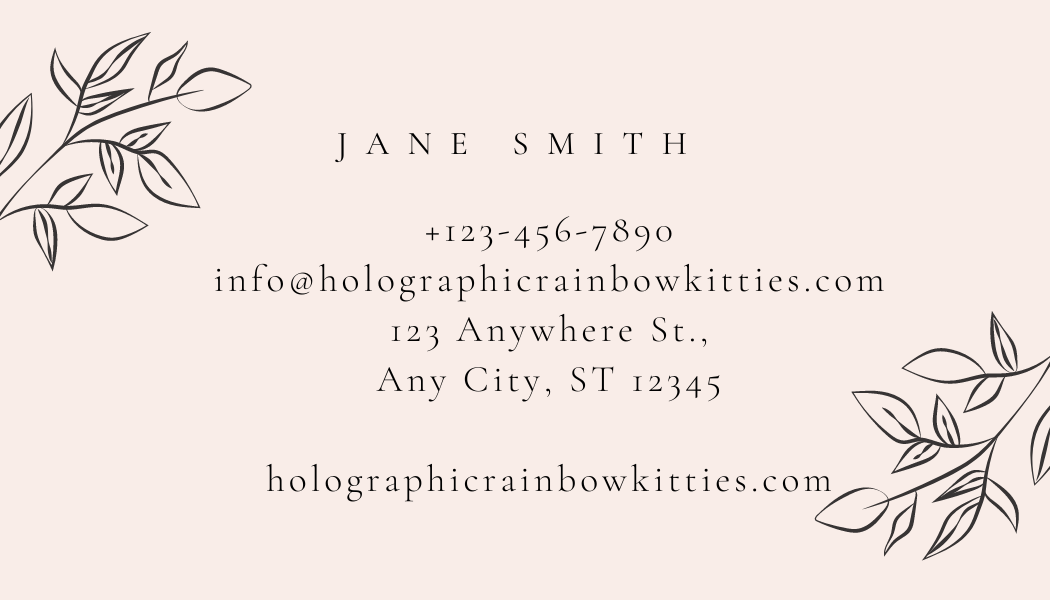 Example business card made with Canva